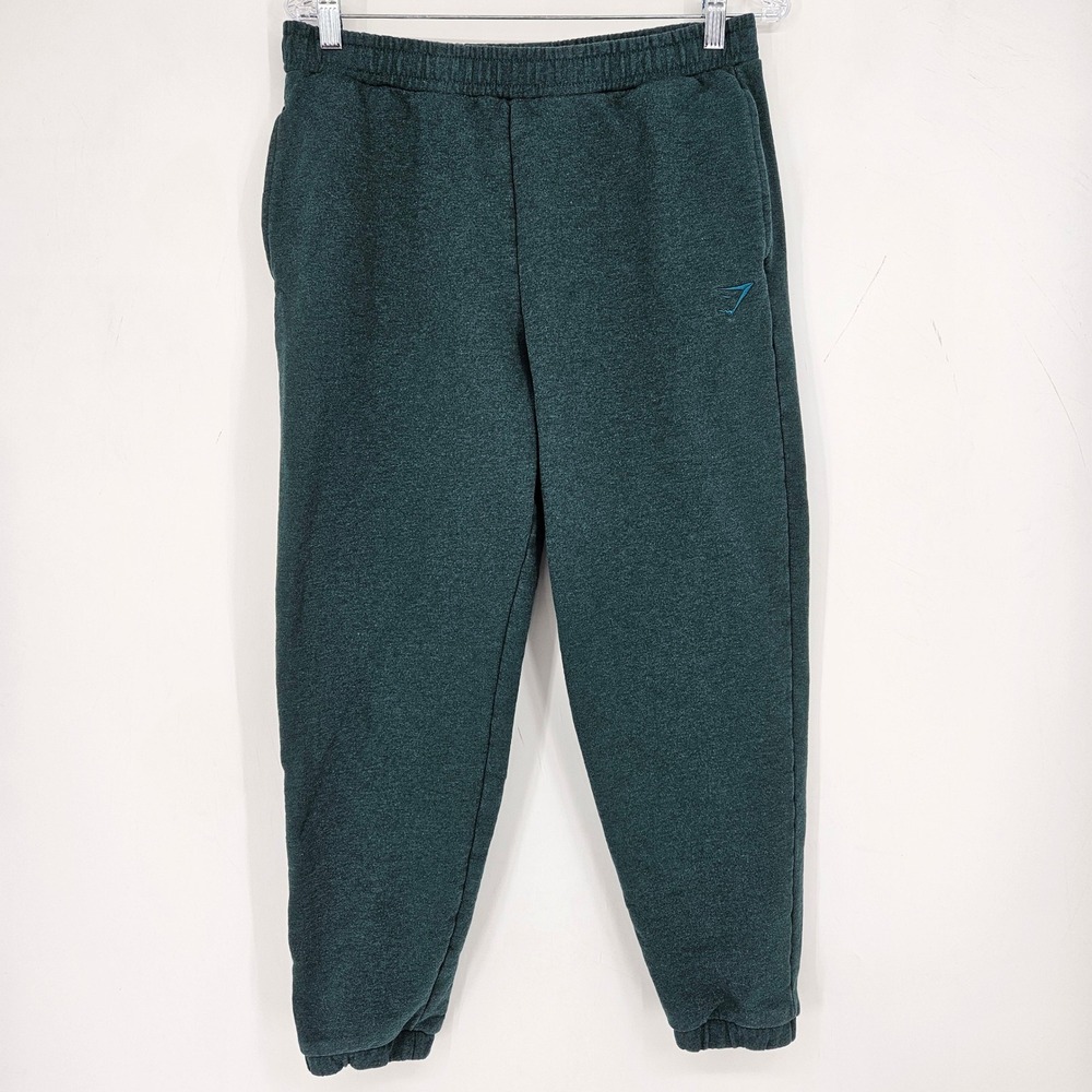 Gymshark Sweatpants Mens Medium Joggers Green Pockets Gym Workout Performance